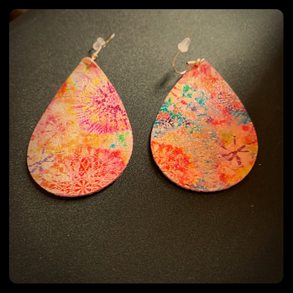 Large leather earrings